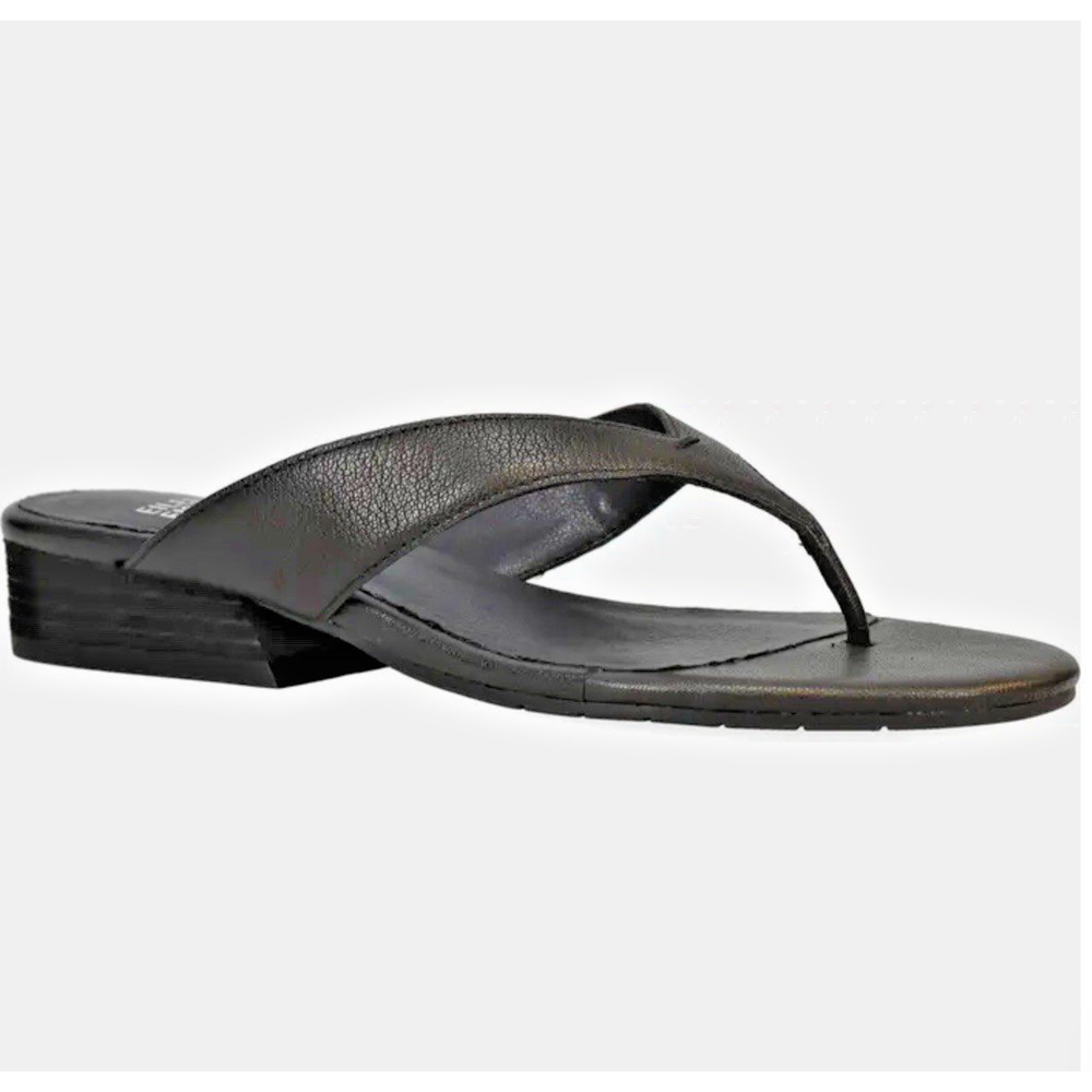 Eileen Fisher Erika Black Leather Slide Sandal 7M Minimalist New in Box